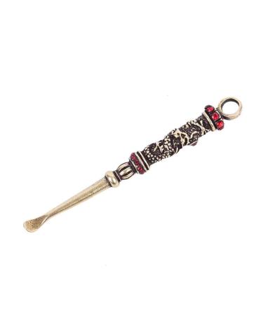 KXDFDC 1pc Ear Spoons Retro Brass Dragon Portable Ear Cleaning Tool Ear Pick Ear Wax Remover Curette Cleaner Keychain Pendants (Color : D)