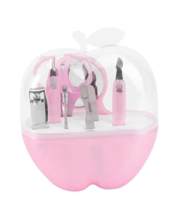 Ipetboom Stainless Deer Antler Headband Fingernail File Nail Kit Fingernail Trimmer 8 in 1 Camping Accessory Travel Accessories Hair Double Bun Pink Clippers Manicure medium Pink