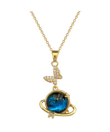 Oralgo's necklace with star planet pendant exquisite collar dreamy collarbone chain adjustable necklace jewelry for women and girls 2