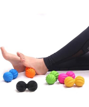 Lurrose Peanut Massage Ball - Double Ball TPE Relaxation & Yoga Roll for Shoulder Relief - Medium Black - Buy Online on GoSupps.com