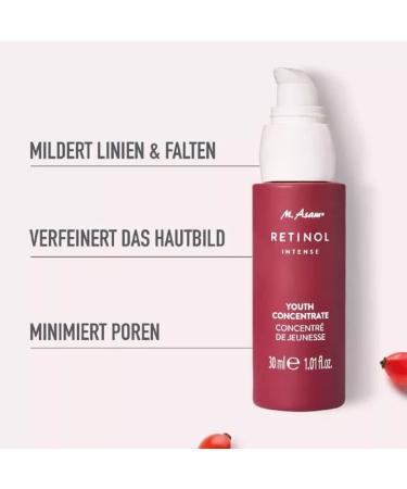 M. Asam Retinol Intense Youth Concentrate (30ml) - Vegan Anti-Aging Face Serum for Wrinkle Smoothing & Refined Complexion with Jojoba Oil & Panthenol - Buy Online on GoSupps.com