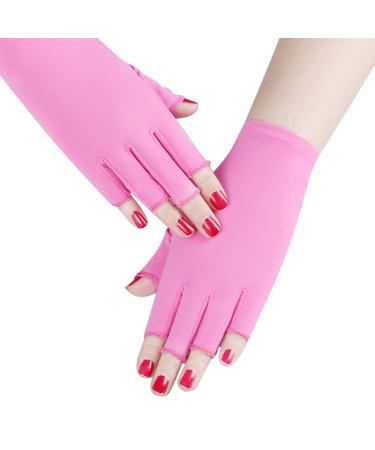UV shield glove manicure gloves uv shield gloves nail care gloves uv protection gloves for nail polish nail art dryer pink