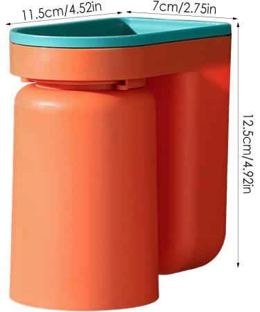 Self-Adhesive Toothbrush Holder & Bathroom Organizer - 2 Orange Cups | Stamp-Free Travel-Friendly Design - Buy Online on GoSupps.com