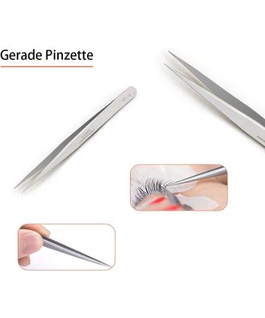Professional 5-Piece Stainless Steel Eyelash Tweezers Set - Straight & Curved for Extensions & Nail Design | International Shipping - Buy Online on GoSupps.com
