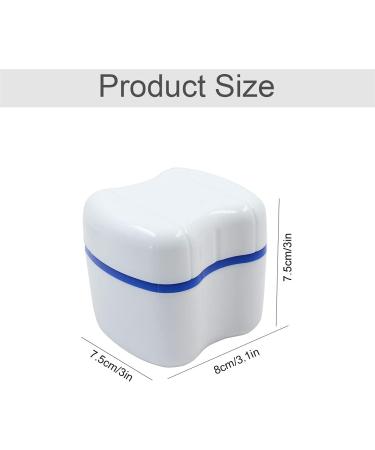Buy Dental Third Teeth Storage Box - 2 Piece Prosthesis Cup with Filter Basket | Durable Orthodontic Dentures Organizer (White/Blue) - International Shipping Available - Buy Online on GoSupps.com