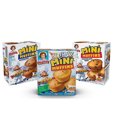 Little Debbie Mini Muffin Variety Pack, Birthday Cake, Blueberry, Chocolate Chip (1 Box Each)