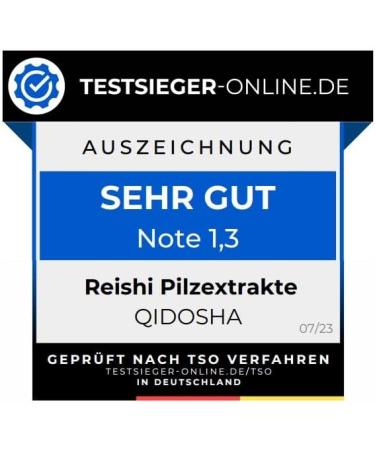 Qidosha Reishi Extract Capsules 500mg - Test Winner 07/23 | 15:1 Premium Ganoderma Lucidum | Vegan | 180 Glass Capsules | High-Dose Reishi Supplement - Buy Online on GoSupps.com