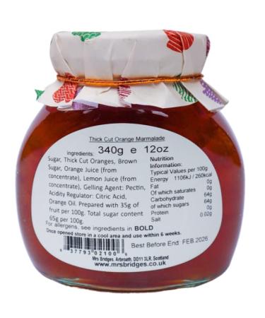 Mrs Bridges Thick Cut Orange Marmalade - 12 Ounces - Buy Online on GoSupps.com