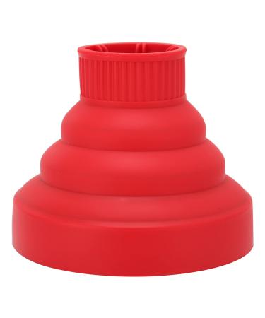 Diffusor hair dryer for curly hair silicone diffuser attachment universal collapsible hair dryer diffuser portable journey foldable hair hunger diffuser defuser (red)
