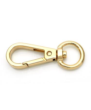 CRAFTMEMORE 10pcs Swivel Lobster Clasps Push Gate Snap Hook Bag Clips Purse Accessories FSO (Gold)