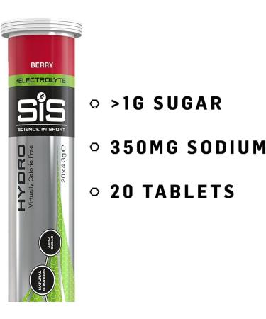 Science in Sport SIS Electrolyte Tablets - Low Sugar Effervescent Drink for Running & Cycling - Berry Flavor - 20 Count Pack - Buy Online on GoSupps.com