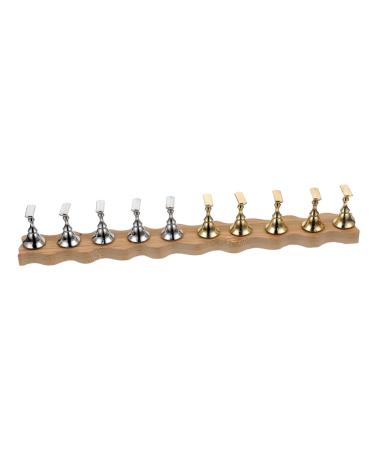 BUGUUYO 1 Set Fake Nails False Nails Display Stand Press on Nails Stand Nails Tips Practice Stand Nail Holder Nail Stuff for Acrylic Nails Nail Stands Nail Supplies Accessories Wave Wood