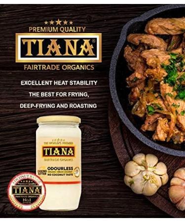 TIANA Fairtrade Organic Virgin Coconut Oil Odourless Cooking Butter 750ML (Pack of 12) 750ML Pack of 12 - Buy Online on GoSupps.com
