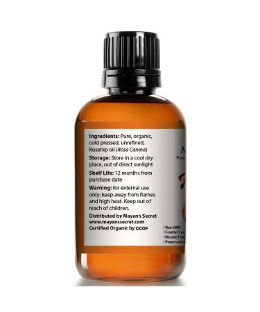 Buy 100% Pure Virgin Organic Rosehip Oil - Cold Pressed & Unrefined - 4oz | Ships Internationally - Buy Online on GoSupps.com