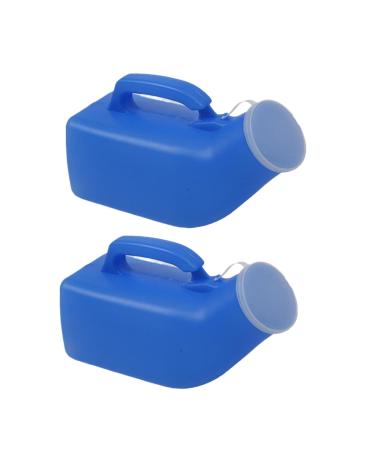 Urinals for Men and Elderly 2000ml Plastic Bedpan Bottle with Lid Spill Proof Urinary Bottle Male Urinal Pee Bottle Travel Camping Urine Collection Containers 2 Pack