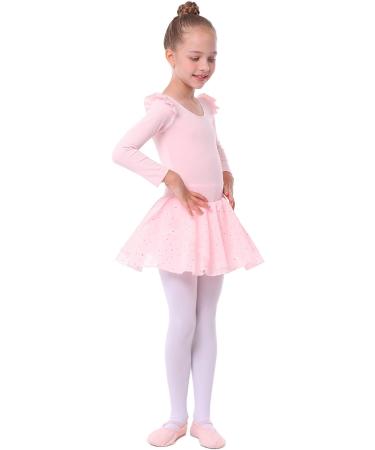 Danswan Toddler Girls Ballet Leotard with Glitter Skirt - Ballet Pink, A3 (Long Sleeve) 4-5T - Buy Online on GoSupps.com
