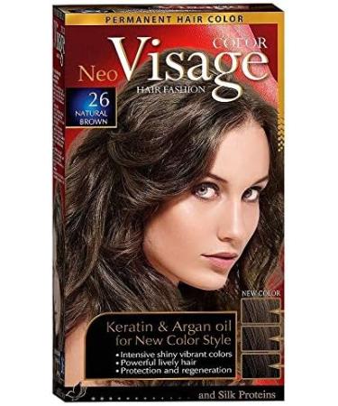  Elea Face Hair Fashion Permanent Hair Colour 26 Natural Brown Permanent Hair Colour Cream with Keratin and Argan Oil - Buy Online on GoSupps.com