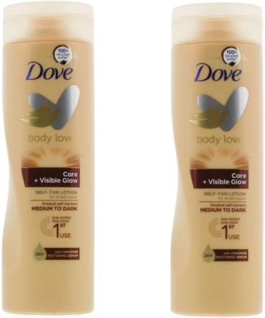Dove - Summer Glow Gradual Medium to Dark Skin Tone Self-Tanning Body Lotion 250ml (Pack of 2) - Buy Online on GoSupps.com