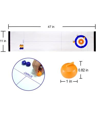 Tabletop Curling & Shuffleboard Game Set - Fun Family Board Game with 8 Rollers, Perfect Gift for Kids & Adults, Travel-Friendly Compact Storage - Buy Online on GoSupps.com
