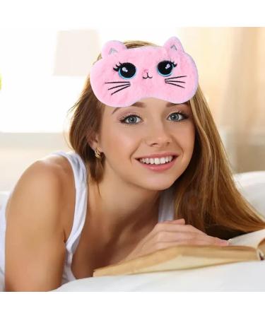 Royal Hong Beauty Kids Plush Sleep Mask - Cute Eye Mask for Girls & Women, Ideal for Travel, Nap, and Relaxation - Soft Blindfold with Big Eye Cat Design - Buy Online on GoSupps.com