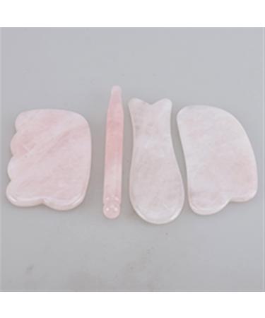 Guasha Board Jade Face Massager Crystal Energy Pink Stone 1Pcs (Color : Army Green)