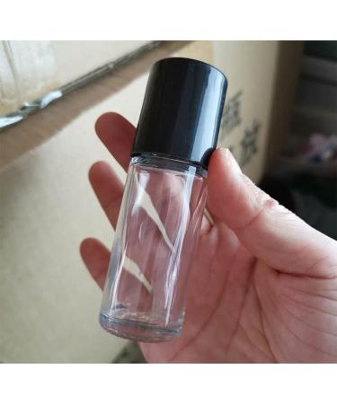 2Pcs 30ml Clear Glass Deodorant Roller Bottles | Plastic Roller Ball, Black Lid | Essential Oil, Empty Containers - Buy Online on GoSupps.com