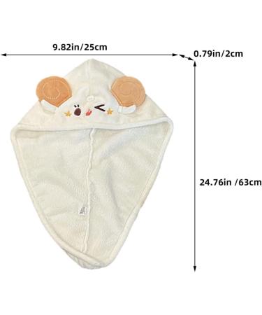 Animal Hair Hat Towel Hijab Hair Bonnet Shower Caps Washcloths Dry Hair Turban Cap Fast Dry Hair Turban Turbans for Women Coral Fleece Turban Hat Japanese-Style White - Buy Online on GoSupps.com