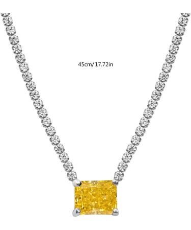Buy Oralgos Colorful Zirconia Charm Necklace - Fashionable Tennis Choker for Women & Girls | Elegant Yellow Rhinestone Jewelry - Buy Online on GoSupps.com
