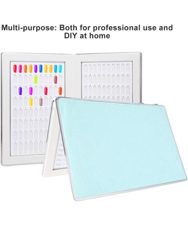 Nail Color Chart Card 160 Colors Slots Acrylic Nail Polish Display Book with Back Adhesive Nail Gel Polishing Practice Manicure Design Showing Shelf(Blue) - Buy Online on GoSupps.com