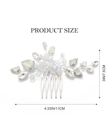 Easedaily Silver Crystal Bridal Hair Comb - Opal Wedding Hair Piece for Women and Bridesmaids - Buy Online on GoSupps.com