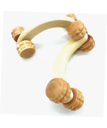 Lurrose Wooden Massage Roller - Back & Facial Massage Device for Deep Tissue Relief | Handwick Foot & Arm Roller 17x6.8cm - Buy Online on GoSupps.com