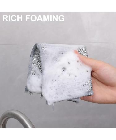 Double Stainless Steel Scrubber Wire Dishwashing Rags Ancienflow Scrubber Realisticm Double Stainless Steel Scrubber Multipurpose Wire Dishwashing Rags for Wet and Dry (10 Pcs) - Buy Online on GoSupps.com