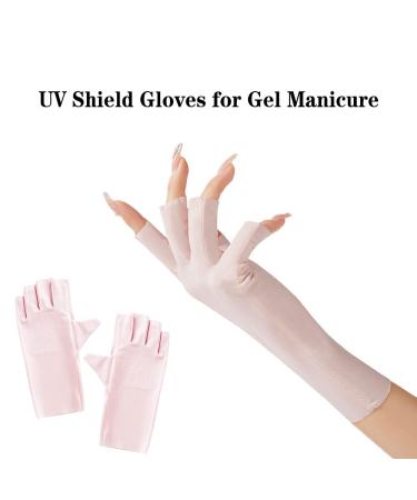 UV Shield Gloves for Gel Manicure Professional Nail Art Skin Care Fingerless Gloves Nail Gloves UV Protection for Manicure Dryer - Buy Online on GoSupps.com