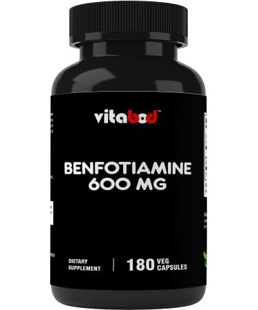 Vitabod Benfotiamine 600mg 180 Vegetarian Capsules - Also Called Fat Soluble Vitamin