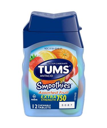 TUMS Smoothies Tablets Assorted Fruit 12 ct