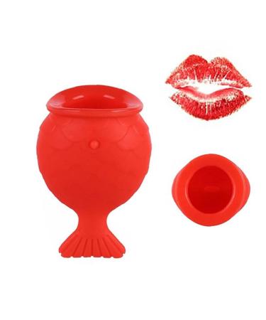 cdzhouji Lip Labler 1pc Silicone Lip Plumper Device Lip Plump Enhancement Sexy Lip Enhancer Quick Lip Plumper Treatment Bigger Mouth Lip Plumping Device Painless and Simple Beauty Tool, Red
