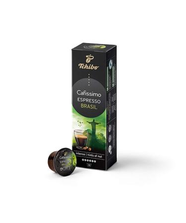 Tchibo Cafissimo Espresso Brasil coffee capsules 10 pieces (espresso expressive with a nut grade) sustainable & fairly traded espresso 10 pieces (1 Pack)