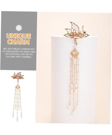 minkissy 1 Pair Antique Headdress Wedding Hair Clip Hair Side Clip Tassel Headpiece Tassel Headdress Decorative Hair Clips Pearl Hair Pin Bride Hair Clip Imitation Pearls Vintage Walk Miss - Buy Online on GoSupps.com