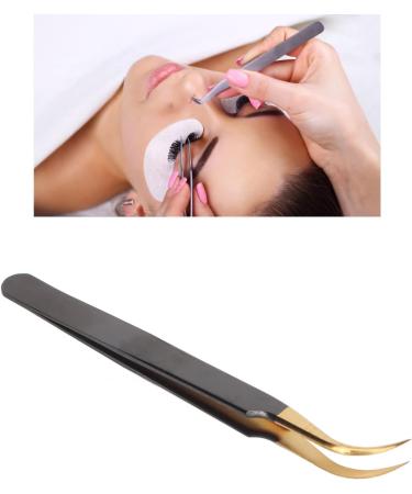Professional Stainless Steel Curved Eyelash Extension Tweezers - Ergonomic Portable & Safe for Home Use - Buy Online on GoSupps.com