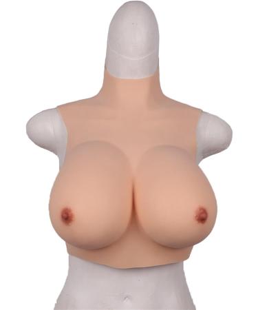 High Collar Half-Length Realistic Silicone Fake Breasts for Halloween Christmas Mastectomy Weddings & Cosplay - Yellow Skin (G 1670g) - Buy Online on GoSupps.com