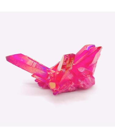 1pc 100g-180g Rough Pink and red Aura Titanium Quartz Stone Crystal with Cluster geode Specimen Natural Stones and Minerals - Buy Online on GoSupps.com