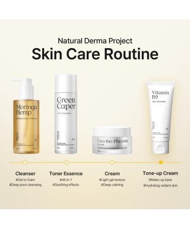 Natural Derma Project Vitamin B9 Tone-Up Cream | Vegan & Cruelty-Free | Calming with Madecassoside | Hydrating Makeup Base | 65ml - Buy Online on GoSupps.com
