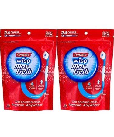 Colgate Max Fresh Wisp Disposable Mini Toothbrush Peppermint 24 Count - 2-Pack - Buy Online on GoSupps.com