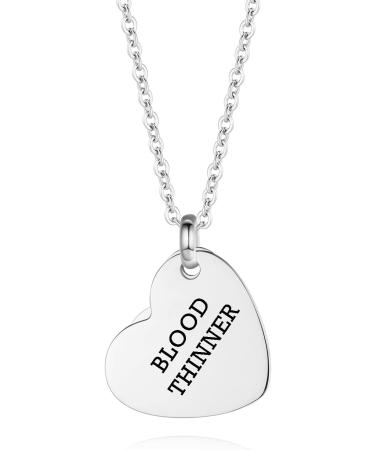 LinnaLove Heart Blood Thinner Necklace - Medical Alert Jewelry for Women | Durable Stainless Steel - Buy Online on GoSupps.com