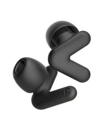 Alpine Silence Ear Plugs for Sleep Focus & Travel - V-Shape Snug Fit & Soft Oval Tips 4 Sizes XS/S/M/L - Comfortable Reusable Hearing Protection - Up to 25dB & NRR 16 Noise Reduction Black