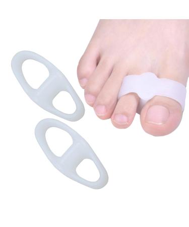 Tytlyworth toe separator silicone-toe correction smooth iron comfortable toe smooth reusable hammer toe corrector for hammer toes correct toes hammer toe relief white L