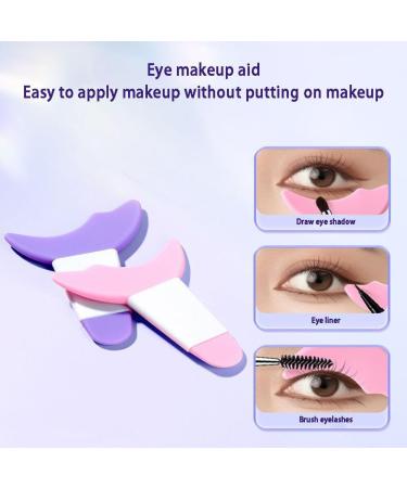 Silicone Eyeliner Stencils Eye Makeup Aid Eyebrow Eyeliner Shaper Assistant Beauty Tool Face Cream Mask Applicator Makeup Tool One Size Pink - Buy Online on GoSupps.com