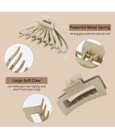Canitor 4.3 Inch Claw Clips - 8Pcs Large Hair Clips for Women, Strong Hold Variety Pack for Thick Hair, Neutral 90's Hair Accessories - Buy Online on GoSupps.com