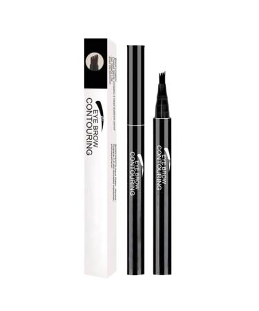 Eyebrow Pen Eyebrow Pencil with 4-Fork-Tip Liquid Eyebrow Pencils for Women Eyebrow Pen Last All-Day Eyebrow Pencil (Grey)