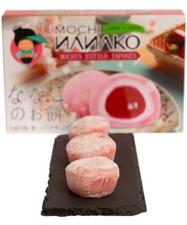 Traditional Japanese Nanako Mochi 1 piece round strawberry flavor ideal for dessert or snack - Buy Online on GoSupps.com